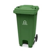 ราคา ถังขยะติดล้อ ฝาเรียบพร้อมเท้าเหยียบ Octopus RB-12MF สีเขียว 120 ลิตร (Y018074)