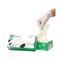 ราคา SRI TRANG ถุงมือยางธรรมชาติไม่มีแป้ง สีเขียว ไซส์ XS บรรจุ 100 ชิ้น/กล่อง (9A04223)