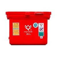 ราคา DOKBUA ตู้แช่ขาเตี้ยมีบานพับพร้อมมือจับ รุ่น LF-25 สีแดง 25 ลิตร (YD08073)