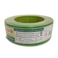 ราคา CTW สายไฟ IEC 01 THW 1X2.5 ยาว 100 เมตร สีเขียวคาดเหลือง (YD09145)