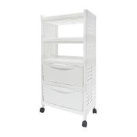 ราคา KASSA HOME ชั้นวางพลาสติกอเนกประสงค์ 3 ชั้น 2 ลิ้นชัก สีขาว (YB02039)