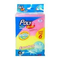 ราคา POLY-BRITE ใยขัดอเนกประสงค์เนื้อละเอียด รุ่น 368-6 สีชมพู ขนาด 10x20x10.5 ซม. (แพ็ค 6 ชิ้น) (0003095)