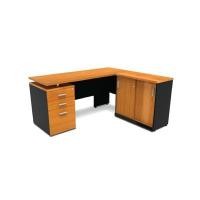 ราคา ITK โต๊ะทำงานตัวแอล รุ่น OSCAR-160 ขนาด 160x140x75 ซม. สี CHERRY, BLACK (YD08886)