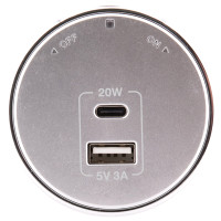 ราคา TOSHINO เต้ารับ Power Track 1C+1USB A PD20W สีเงิน รุ่น SK-PD20WSV (8091308)