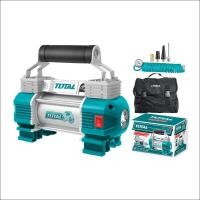 ราคา TOTAL ปั๊มลมมินิ 12 โวลต์ พร้อมไฟฉาย LED รุ่น TTAC2506 ( Mini Air Pump ) (Y052081)