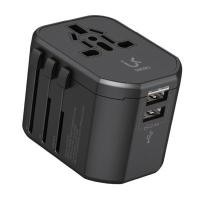 ราคา UKIKI หัวแปลงปลั๊กไฟ 12W TRAVEL ADAPTER รุ่น KTA12-01 (มี USB 2 ช่อง) (YD15972)