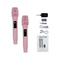 ราคา SHERMAN ไมโครโฟนคาราโอเกะ ไร้สาย รุ่น MIC-160 ชุด สีชมพู (YD17748)