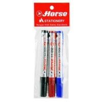 ราคา HORSE ปากกาไวท์บอร์ด รุ่น H-22 คละสี ขนาด 2 มม. (แพ็ค 3 ด้าม) (1000918)