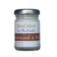 ราคา เทียนหอม อโรม่า SenOdos เทียนหอมไขถั่วเหลือง กลิ่นซีดาร์วูด&amp;ไพน ขนาด 45 กรัม (Y008016)