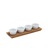 ราคา MYE ชุดถ้วยเมลามีน 4 ชิ้นพร้อมฐานไม้ ขนาด CP21E8/410 (Y010033)