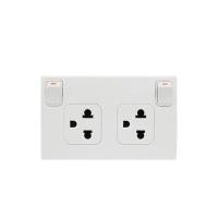 ราคา เต้ารับคู่มีกราวด์+สวิทช์คุม Deco HACO รุ่น W816UV2S สี (Y034629)