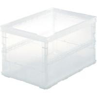 ราคา TRUSCO กล่องพลาสติกแบบพับได้ รุ่น TSKO50B_TM สีขาวใส ความจุ 52.7 ลิตร (Y099943)