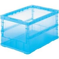ราคา TRUSCO กล่องพลาสติกแบบพับได้ รุ่น TSK-O50B(B)_B สีฟ้าใส ความจุ 52.7 ลิตร (Y099944)