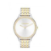 ราคา CALVIN KLEIN นาฬิกาข้อมือ รุ่น CK25100002 ขนาด 38 มม. สายสแตนเลส สี SILVER / GOLD (YC26973)