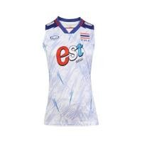 ราคา GRAND SPORT เสื้อวอลเลย์บอลทีมชาติหญิงแขนกุด 2023 ขาว, M (YD18148)