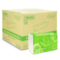 ราคา Correct กระดาษเช็ดมือ ชนิดแผ่น หนา 1 ชั้น บรรจุ 300 แผ่น/ห่อ x 24 ห่อ [ยกลัง] (YA06912)