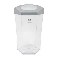 ราคา KEEP IN ถังขยะหกเหลี่ยม รุ่น RW 9271+1 ความจุ 56 ลิตร สีใส ฝาสีเทา (0001366)