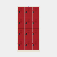 ราคา ICONIC ตู้ล็อกเกอร์ 12 ประตู ช่องโล่ง รุ่น MLK-12 สีขาว-แดง ขนาด 91.4x45.7x183 ซม. (YA10756)