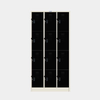 ราคา ICONIC ตู้ล็อกเกอร์ 12 ประตู ช่องโล่ง รุ่น MLK-12 สีขาว-ดำ ขนาด 91.4x45.7x183 ซม. (YA10754)