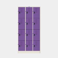 ราคา ICONIC ตู้ล็อกเกอร์ 12 ประตู ช่องโล่ง รุ่น MLK-12 สีขาว-ม่วง ขนาด 91.4x45.7x183 ซม. (YA10760)