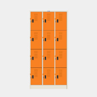 ราคา ICONIC ตู้ล็อกเกอร์ 12 ประตู ช่องโล่ง รุ่น MLK-12 สีขาว-ส้ม ขนาด 91.4x45.7x183 ซม. (YA10761)