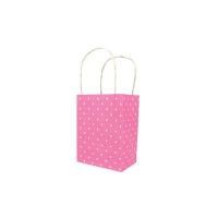 ราคา Good Box Pack ถุงกระดาษคราฟท์ ไซส์S 13x8x18cm สีชมพูลายจุด 100ใบ (YA14000)