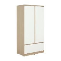 ราคา INDEX LIVING MALL ตู้เสื้อผ้า 2 บาน พร้อมลิ้นชัก รุ่นฟาส ขนาด 90 สีขาวควันบุหรี่ (YC87281)