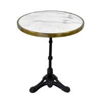 ราคา FONTE โต๊ะหินอ่อนทรงกลม ขอบสีทอง ขาสิงห์ รุ่น AH23710 ขนาด 60x60x75 ซม. สีขาว (YB24956)