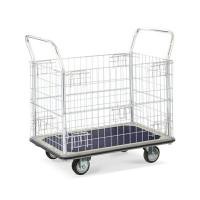 ราคา HL-113N รถเข็นพื้นเหล็กชั้นเดียว มือจับ 2 ข้าง มีคอกล้อ (Y037857)