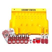ราคา LOTO LOCK ตู้แขวน พร้อมอุปกรณ์ล็อคระบบไฟฟ้าเบื้องต้น LT-Group3 สำหรับช่างไฟฟ้า แม่กุญแจ ก้ามปูล็อค อุปกรณ์ล็อคเบรคเกอร์ ป้ายแท็ก ตู้เเขวนสีเหลือง 14ช่อง ช่องเสียบป 2ช่อง (Y094624)