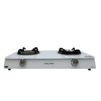 ราคา LUCKY FLAME เตาเเก๊สหัวคู่ตั้งโต๊ะ หน้ากระจก AG-2102S(W) สีขาว (Y051786)