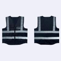 ราคา ASGUARD เสื้อกั๊กนิรภัยสะท้อนแสง ผ้าแฟบริค แถบเงิน PVC ฟรีไซส์ สีดำ (YC79829)