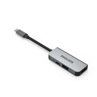 ราคา PHILIPS อุปกรณ์เชื่อมต่อ 3 in 1 Hub C to HDMI สีเทา (YB62497)