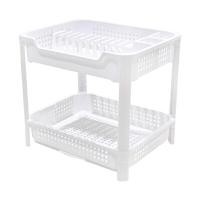 ราคา KASSA HOME ที่คว่ำจานพลาสติก 2 ชั้น พร้อมที่ใส่ช้อน รุ่น PSM สีขาว ขนาด 44.7x35.2x40 ซม. (YC05991)