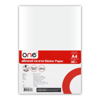 ราคา ONE สติกเกอร์กระดาษขาวเงา 210 x 297 mm. (A4) แพ็ค 30 แผ่น (5096539)