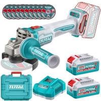ราคา TOTAL เครื่องเจียร์ 4 นิ้ว ด้ามกันสะเทือน รุ่น TAGLI2120232 พร้อมใบตัด 10 ใบ แบตเตอรี่ 5.0AH 2 ก้อน เครื่องชาร์จ ในกล่องพกพา (YD22385)