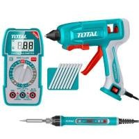 ราคา TOTAL ชุดเครื่องมือช่างไฟฟ้า ปืนกาวไฟฟ้า หัวแร้ง มัลติมิเตอร์ รุ่น TTCK250716 (YD22979)