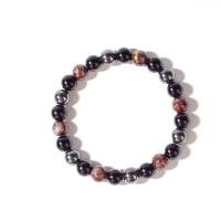 ราคา กำไลข้อมือหินออบซิเดียน ทัวร์มาลีน และเฮมาไทต์ สามพลังป้องกันและปรับสมดุล (YD21606)