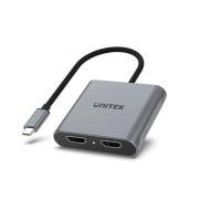 ราคา USB-C to Dual HDMI 4K Adapter UNITEK V1404BGY01 ตัว (YD25355)