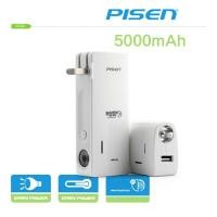 ราคา PISEN แบตสำรองแท้ 5,000 mAh พาวเวอร์แบงค์ High Power Box รุ่น TS-D065 ปลั๊กไฟในตัว ไฟ LED ส่องสว่าง USB 5V-2A ติดเครื่องวัดอุณหภูมิ เก็บประจุเต็มที่ได้ยาวนาน สำหรับพกพานอกสถานที่ ฟรี!! สาย Micro USB -