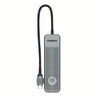 ราคา MOMAX อุปกรณ์เชื่อมต่ รุ่น One Link Hub 7-in-1 USB-C 100W PD สีเทา (YC01288)