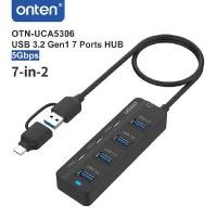 ราคา ONTEN ยูเอสบีฮับ USB 3.0 รุ่น UCA-5306 7-in-2 สีดำ (4096397)
