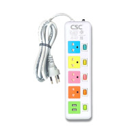 ราคา CSC รางปลั๊กไฟ มอก. รุ่น Colorful 5 สวิตช์ 4 ช่อง 2 USB สายยาว 10 เมตร (YA17454)