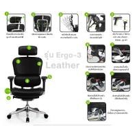 ราคา เก้าอี้เพื่อสุขภาพ | DF Prochair รุ่น Ergo3 Leather สีดำ (Y081272)