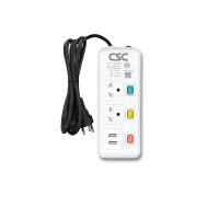 ราคา รางปลั๊กไฟ มอก ColorSwitch 3สวิตช์ 2ช่อง 2USB 5ม CSC AS133UCS-5m (Y084676)