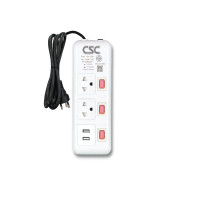 ราคา รางปลั๊กไฟ มอก. PinkSwitch 2ช่อง+2USB 3สวิตซ์ 5เมตร CSC AS133UCSP-5M (YA07544)