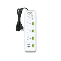 ราคา รางปลั๊กไฟ มอก. GreenSwitch 3ช่อง+2USB 4สวิตซ์ 5เมตร CSC 3ช่อง+2USB 4สวิตซ์ 5เมตร AS144UCSG-5M (YA07587)