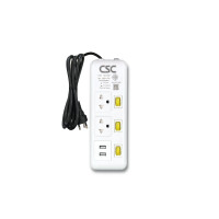 ราคา รางปลั๊กไฟ มอก. YellowSwitch 2ช่อง+2USB 3สวิตซ์ 5เมตร CSC AS133UCSY-5M (YA07613)