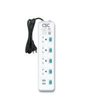 ราคา รางปลั๊กไฟ มอก. BlueSwitch 4ช่อง+2USB 5สวิตซ์ 5เมตร CSC AS155UCSB-5M (YA07656)