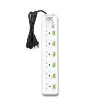 ราคา รางปลั๊กไฟ มอก. GreenSwitch 6ช่อง 6สวิตซ์ 3เมตร CSC AS166CSG-3M (YA07743)